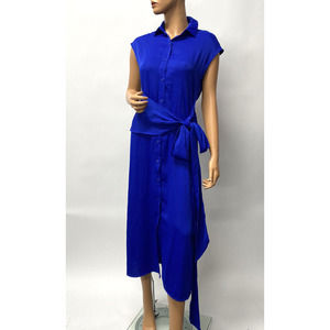 Cushnie Button Up Dress Royal Blue Size XS